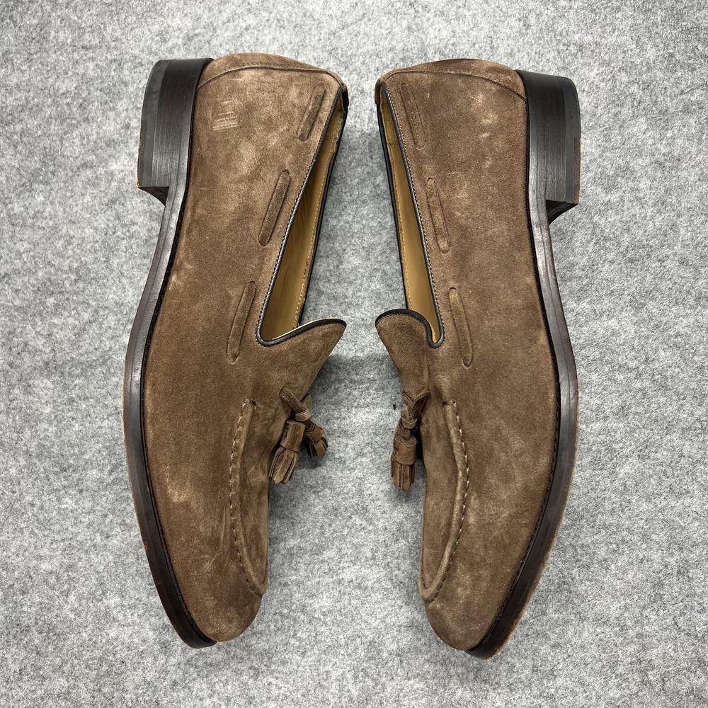 Suitsupply Shoes Mens Size 11 Brown Suede Tassel Loafers Leather Sole Italy - Picture 3 of 12